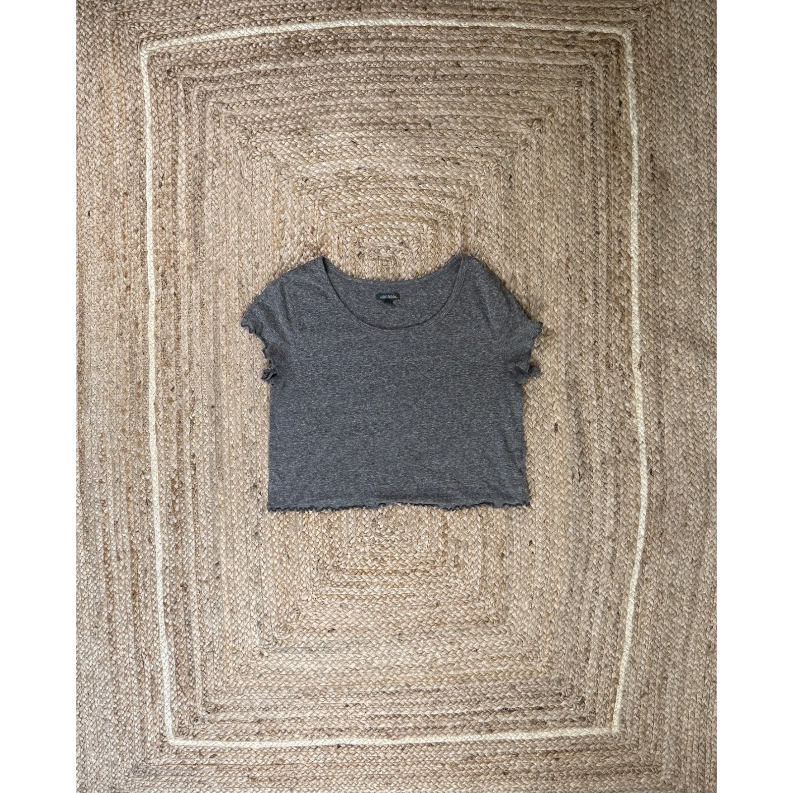 Womens Wild Fable Grey Boxy Cropped Shirt Large